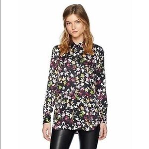 Equipment Women's Floral Exposure Printed Essential Blouse Eclipse Sz. XS